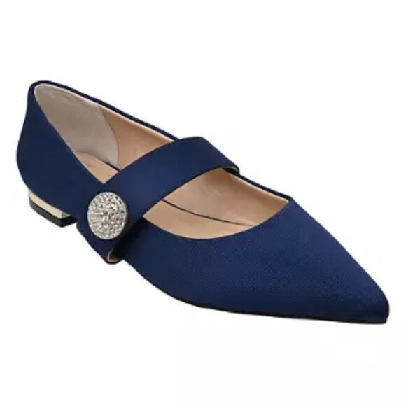 crown & ivy Navy Melanie Mary Jane Flats/NIB/7.5M - Picture 1 of 15